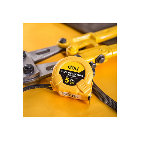 Рулетка Deli YS EDL9025B, 5 м х 25 мм, желтый, черный