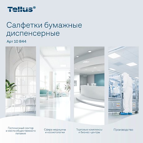 Салфетки Tellus Стандарт NS4, для диспенсера, 200 листов, 2 слоя, белый (10844)