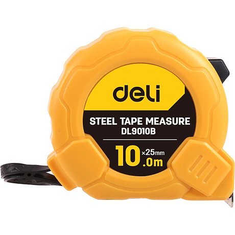 Рулетка Deli YS EDL9010B, 10 м х 25 мм, желтый