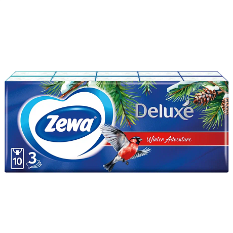 Салфетки косметические Zewa Deluxe, 10 упаковок по 10 шт