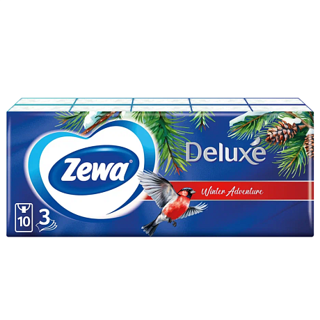 Салфетки косметические Zewa Deluxe, 10 пачек