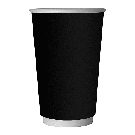 Стакан картонный 400 мл, 2 сл., 18 шт/упак, черный