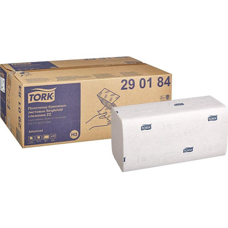Полотенца бумажные TORK Advanced листовые сложения ZZ, 200 шт, H3 (290184)