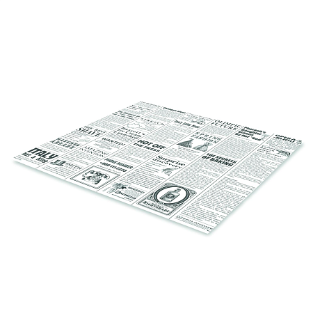Бумага оберточная парафинированная "Газета", 39x39 см, 1000 листов, белый