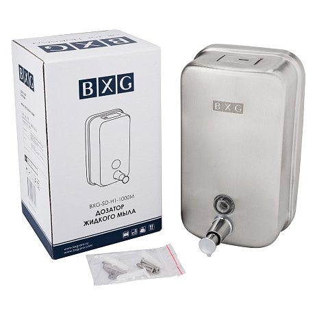 Диспенсер для жидкого мыла BXG SD H1-1000M, ручной, серебристый, матовый