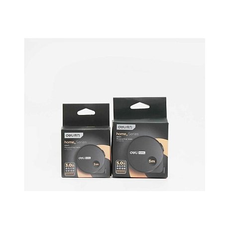 Рулетка Deli HS EHT8519, 5 м х 19 мм, Soft Touch, черный