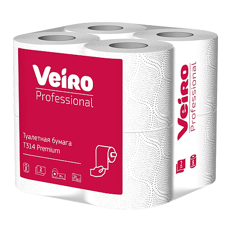 Бумага туалетная Veiro Professional Premium, 6 рулонов, 2 слоя, 20 м (T314)