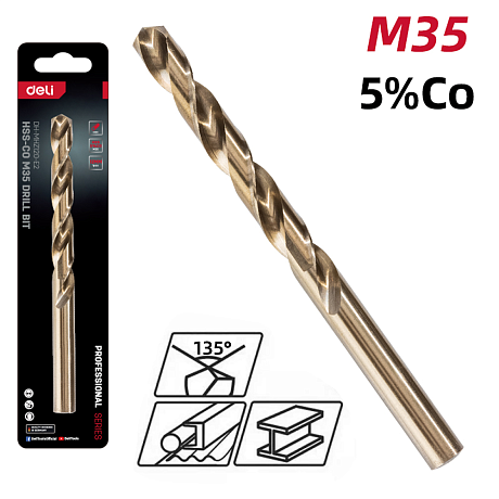 Сверло по металлу Deli RS EDH-MHZ120-E2, 12.0 мм, DIN 338, HSCo 5%