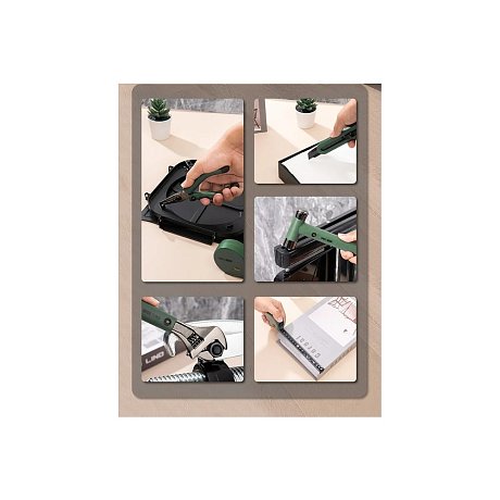 Набор ручного инструмента Deli HS, 8 предметов, Soft Touch, зеленый