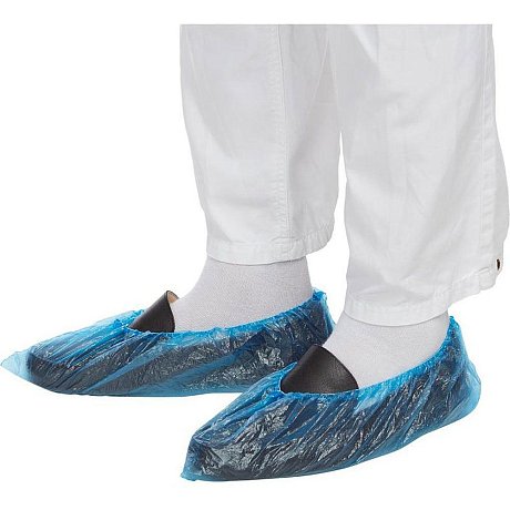 Бахилы стандарт, 20 мкм, 2,5 г, ПНД, 50 пар/упак, синий