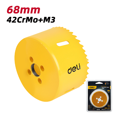 Коронка биметаллическая Deli YS EDH-SKK068-E1, 68 х 38 мм, М14