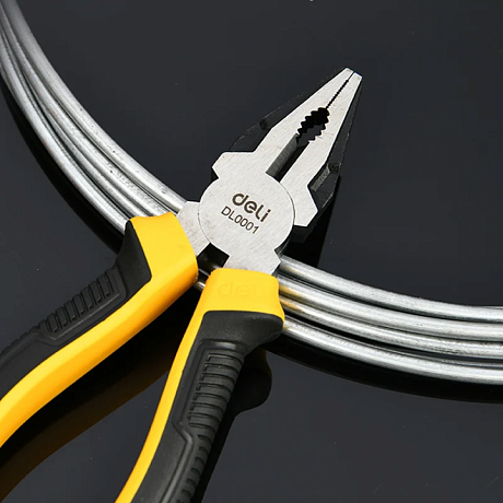 Плоскогубцы Deli YS EDL0001, 160 мм, 2-х компонентные рукоятки