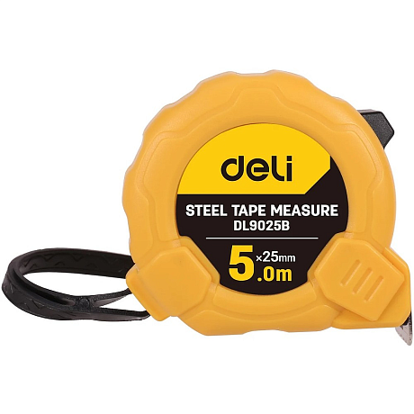 Рулетка Deli YS EDL9025B, 5 м х 25 мм, желтый, черный