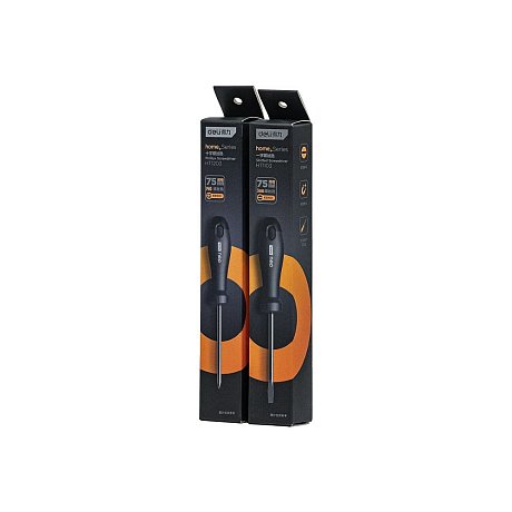 Отвертка Deli HS EHT1103, SL3х75 мм, Soft Touch, черный