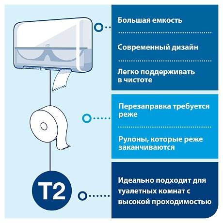 Бумага туалетная ТОРК Комфорт Т2 в мини-рулонах, 170 м, 2 слоя (120231)
