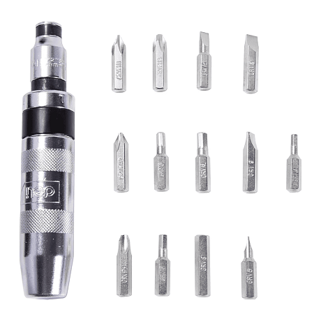 Отвертка ударно-поворотная с набором бит Deli YS EDL8901, 13 шт., металлический кейс