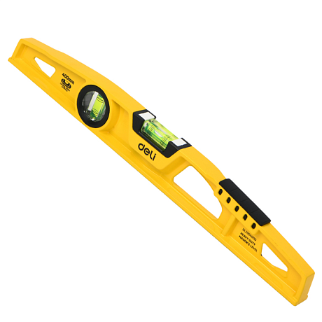 Уровень строительный литой Deli YS EDL290400Q, 400 мм, с двойным обзором, пузырьковый