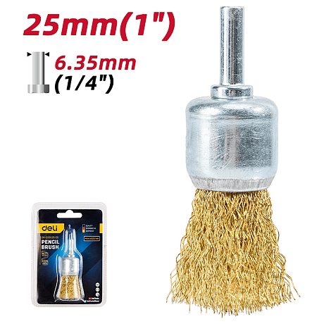 Щетка для дрели Deli YS EDH-GSS025-E6, плоская, проволочная