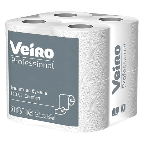 Бумага туалетная Professional Comfort, 2 слоя, 8 рулонов, 15 м (T207/1)