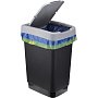 Урна для мусора IDEA, 25 л,  пластик, черный, серый