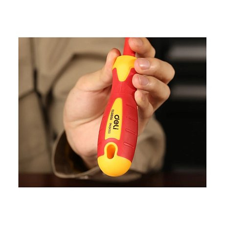 Отвертка диэлектрическая Deli YS EDL518150, PH3х150 мм, желтый, красный