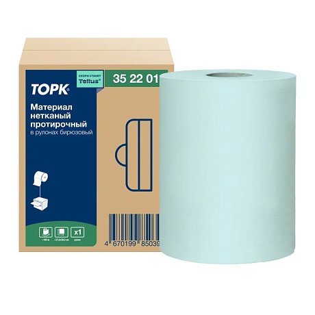 Материал нетканый Tork Advanced, 1 слой, 100 м, бирюзовый (352201)