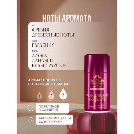 Освежитель воздуха До-Ре-Ми Французский поцелуй, аэрозоль, Премиум , 250мл (сменный баллон)