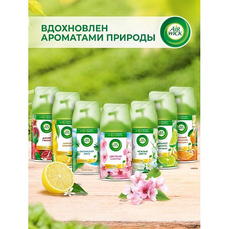 Освежитель воздуха Air Wick Fresh Matic Нежные цветы, сменные аэрозольные баллоны, 250 мл