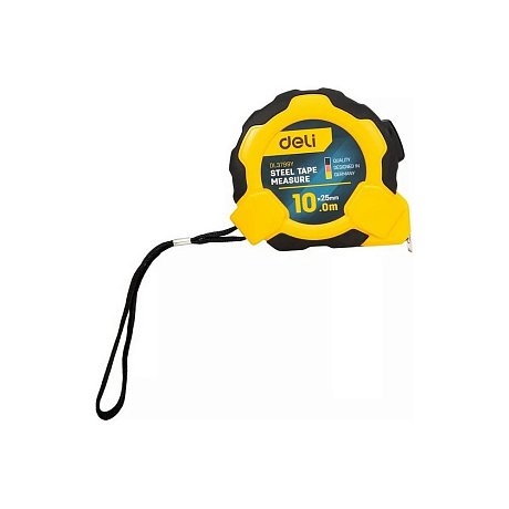 Рулетка Deli YS EDL3799, 10 м х 25 мм, желтый, черный