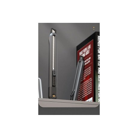 Набор ножей строительных Deli HS EHT4003, 3 шт (ножи 9мм/18мм/трапеция), Soft Touch, черный