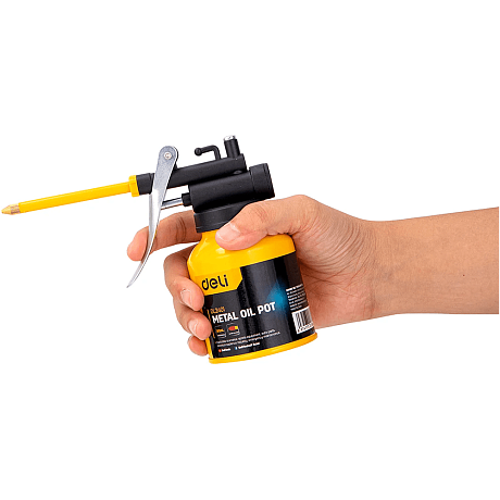 Масленка для смазки стальная Deli YS EDL2401, 180 мл, медный носик, желтая