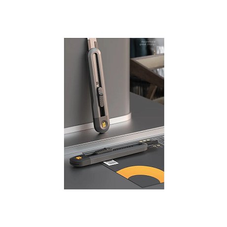 Нож строительный Deli HS EHT4018, 18 мм, Soft Touch, черный