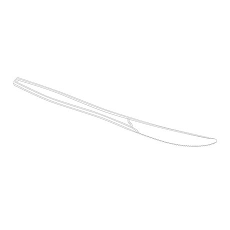 Нож одноразовый из кукурузного крахмала, 16 см, 50 шт/упак, белый