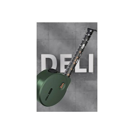 Рулетка Deli HS HT8316L 3м х 16 мм, Soft Touch, зеленый