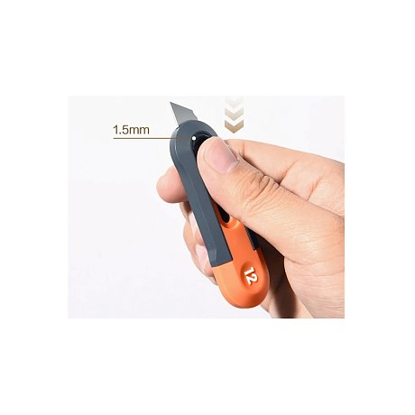 Нож строительный Deli HS HT4007C, 80x25 мм, Soft Touch, оранжевый