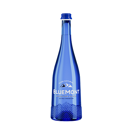 Вода минеральная питьевая "Blue Mont", газированная, 0.7 л, стеклянная бутылка