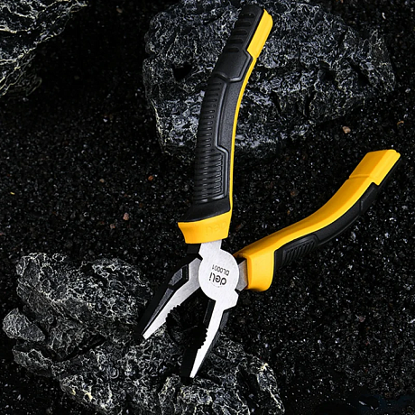 Плоскогубцы Deli YS EDL0001, 160 мм, 2-х компонентные рукоятки