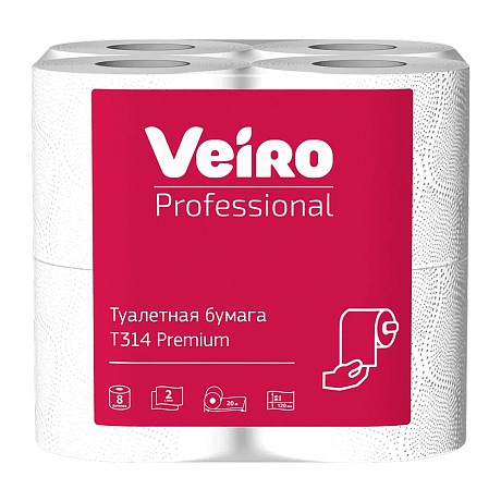 Бумага туалетная Veiro Professional Premium, 6 рулонов, 2 слоя, 20 м (T314)