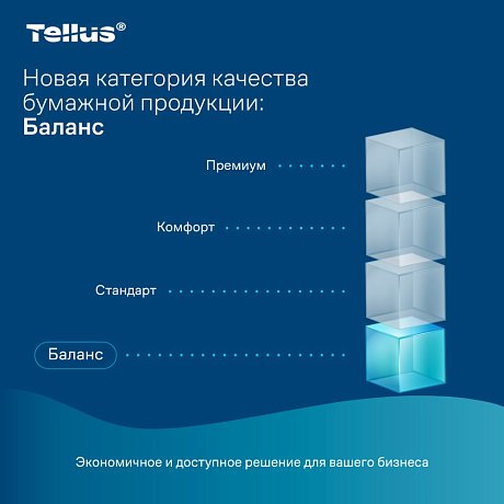 Полотенца бумажные Tellus Синглфолд Баланс, листовые, 1 слой, 250 листов, H3 (134400)