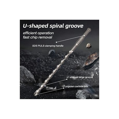 Бур по бетону Deli YS EDH-Y10210, 10x210 мм, SDS-PLUS