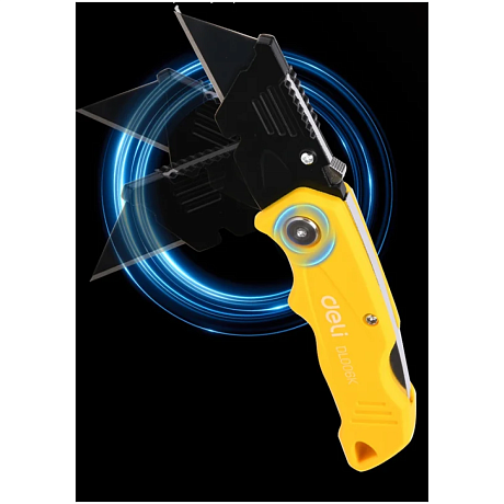 Нож строительный складной Deli YS EDL006K-4, 19 мм, трапеция, 4 шт.
