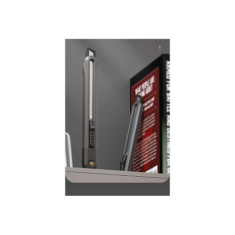 Нож строительный Deli HS EHT4009, 9 мм, Soft Touch, черный