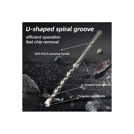 Бур по бетону Deli YS EDH-Y12160, 12x160 мм, SDS-PLUS