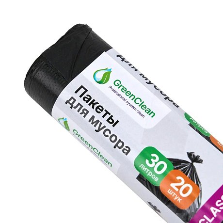 Мешки для мусора Mirpack Classic , 6мкм, ПНД , 47х57см, 30л, 20шт/рулон, черный