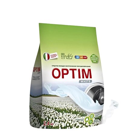 Порошок стиральный OPTIM WHITE, 2,4 кг, Универсал