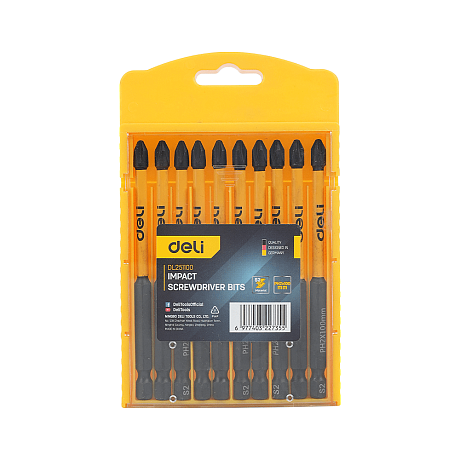 Бита ударная Deli YS EDL251100, 10 шт., PH2 x 100 мм