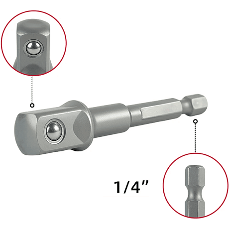 Набор адаптеров шестигранников Deli YS EDL110002, 1/4 на квадрат 1/4'', 3/8'', 1/2