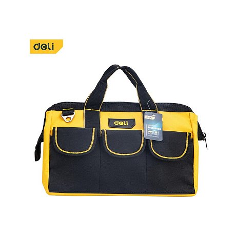 Сумка для инструментов Deli YS EDL430013, 310х170х220 мм, ткань Oxford, черный, желтый