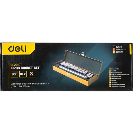 Набор головок торцевых Deli YS EDL2010T, 10-24 мм, 1/2
