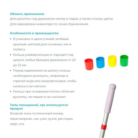 Кольцо цветовой кодировки для ручки HQ Profiline, набор 4 цвета